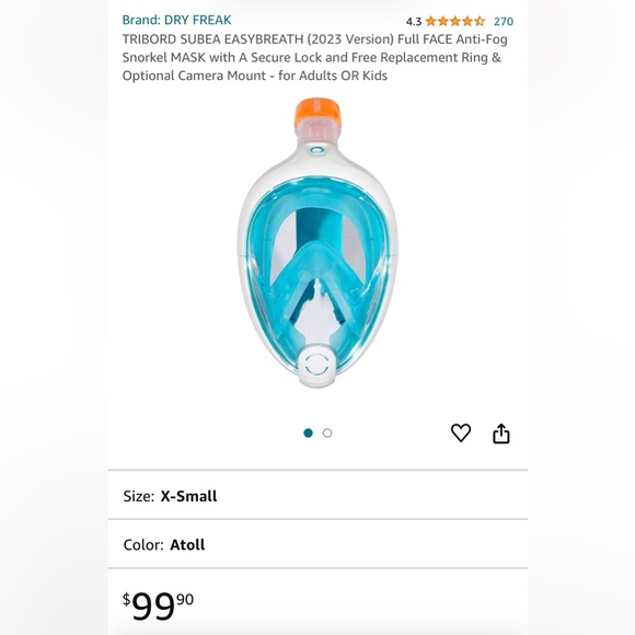 Set of 3 TRIBORD snorkel masks - Picture 5 of 5